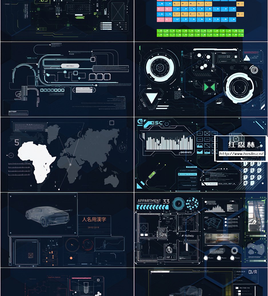 【AE模板】56种HUD未来科技感元素UI动画 HUD Pack 1插图(2)