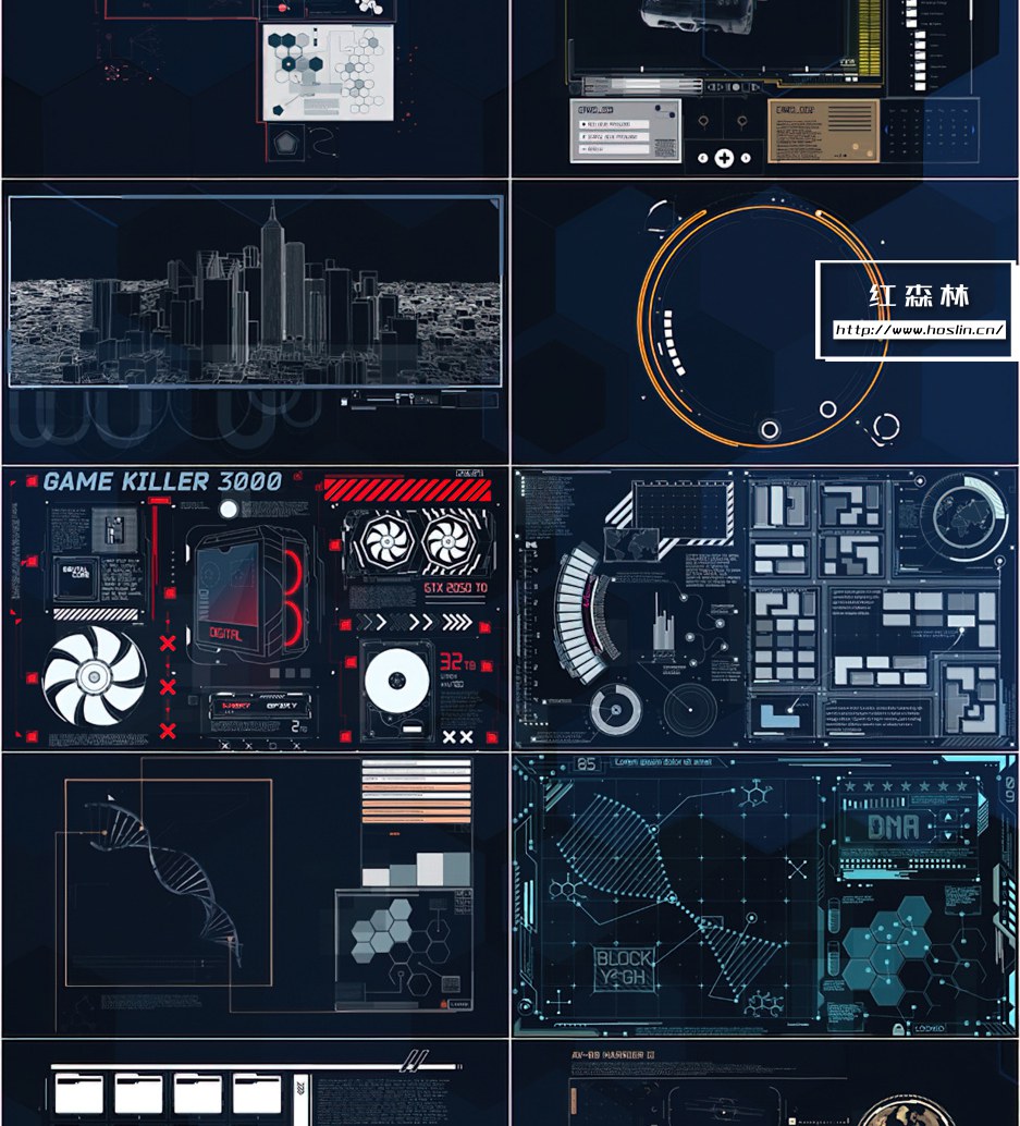 【AE模板】56种HUD未来科技感元素UI动画 HUD Pack 1插图(3)