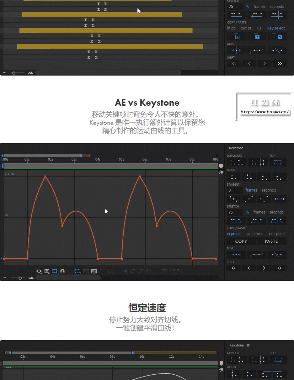 【AE脚本】关键帧复制粘贴对齐镜像拉伸调节控制工具 Keystone v1.1.1 支持Win/Mac插图(3)